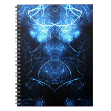 Blauwe Nebula Energie Fractale Kunst
