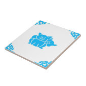 Blauwe Nederlandse Varkens Delft Kijk Tegeltje (Zijkant)