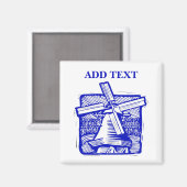 Blauwe Nederlandse Windmill Magneet (Voorkant / Achterkant)