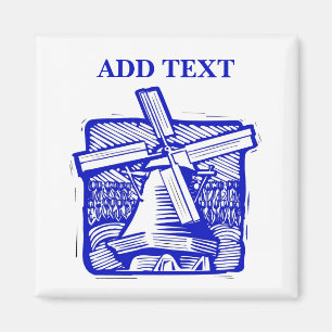 Blauwe Nederlandse Windmill Magneet