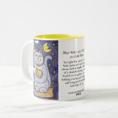 Blauwe Neko met Boeddha op gouden Mok (Voorkant links)