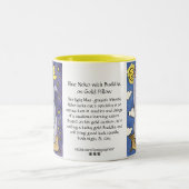 Blauwe Neko met Boeddha op gouden Mok (Center)