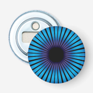 Blauwe neonoptische illusie button flesopener