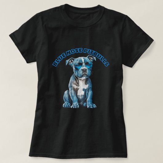 Blauwe neus Pitbull T-shirt (Design voorkant)