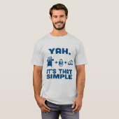 Blauwe neushoorn "Ja, zo simpel is het" Mannen T-shirt (Voorkant volledig)
