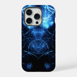 Blauwe Nevel Energie Fractale Kunst iPhone 15 Pro Hoesje