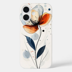 blauwe nevelbloesem iPhone 16 hoesje