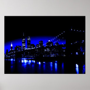 Blauwe New York City Posterprint Poster