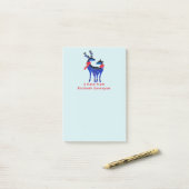 Blauwe Noordse kerstrenrenrennen Post-it® Notes (Op bureau)