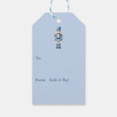 Blauwe Notenkraker Kerstmis Cadeaulabel (Achterkant)