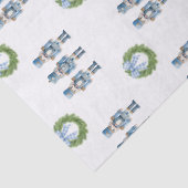 Blauwe Notenkraker Kerstmis Tissuepapier (Detail)