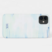 Blauwe Oceaan Abstracte Kunst Aangepaste Monogram Case-Mate iPhone Case (Achterkant (horizontaal))