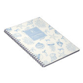 Blauwe  Oceaan bogen Monogrammed girly Notitieboek (Rechterzijde)