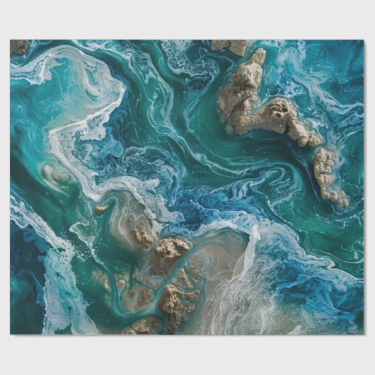 Blauwe Oceaan Cadeaupapier (Vlak)