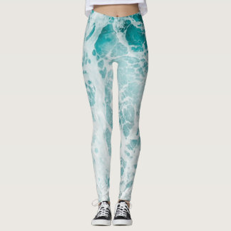 Blauwe Oceaan Golven Leggings