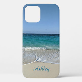 Blauwe oceaan golven op een Caribisch strand V2 iPhone 12 Hoesje