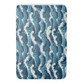Blauwe Oceaan golven patroon Badmat (Voorkant Verticaal)