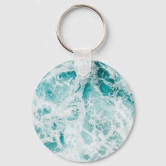 Blauwe oceaan golven sleutelhanger