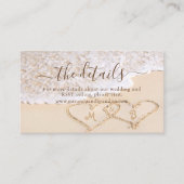 Blauwe oceaan golven tropische strand bruiloft web informatiekaartje (Voorkant)