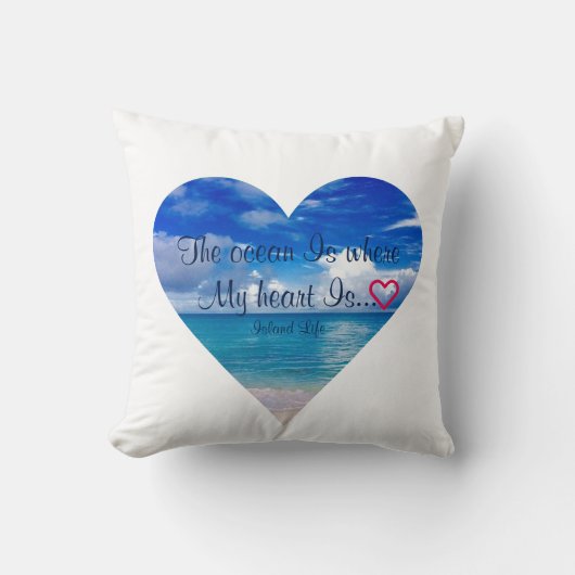 Blauwe Oceaan | Hart | Sierkussen (Voorkant)
