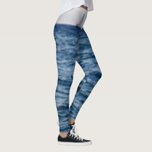 Blauwe Oceaan Horizon Met Verre Zeilboot Patroon Leggings
