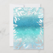 Blauwe Oceaan Lucht Glitter Ombre Bloem Bladmetaal Kaart (Achterkant)
