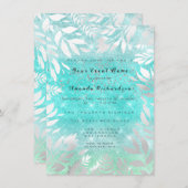 Blauwe Oceaan Lucht Glitter Ombre Bloem Frame Kaart (Voorkant / Achterkant)