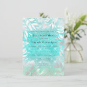 Blauwe Oceaan Lucht Glitter Ombre Bloem Frame Kaart (Staand voorkant)