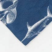 Blauwe oceaan Mariene Dieren Pattern Beach House Fleece Deken (Hoek)