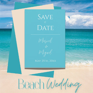 Blauwe Oceaan Modern Elegant Save The Date