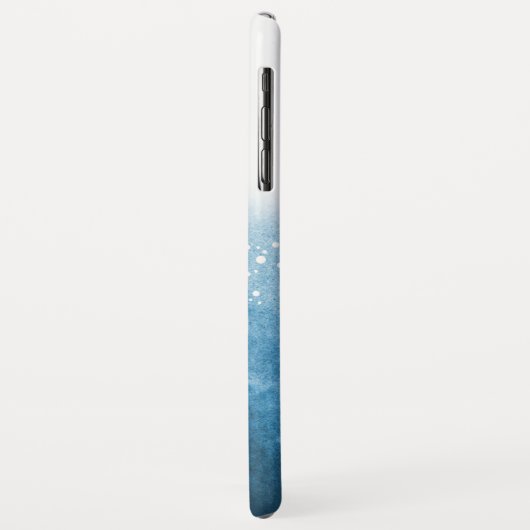 Blauwe oceaan Ombre Waterverf Bubbles Monogram Case-Mate iPhone Case (Achterkant/links)