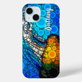 Blauwe oceaan sinaasappel marien kwal script naam  Case-Mate iPhone case (Achterkant)
