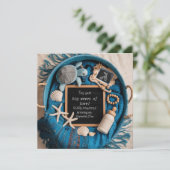 Blauwe Oceaan Thema Zwangerschapsaankondiging Kaart (Staand voorkant)