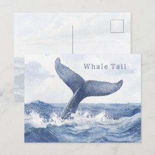 Blauwe Oceaan Walvisstaart Briefkaart