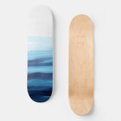 Blauwe Oceaan Waterverf Abstract Zee Monogram Skateboard (Voorkant)