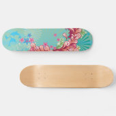 Blauwe oceaan wervelingen ontwerp meisjes skateboa skateboard (Horizontaal)