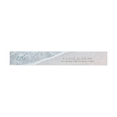Blauwe Oceaan & Zandstrand Monogram Wraparound Lab Adreslabel Wikkel (Individueel)