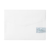 Blauwe Oceaan & Zandstrand Monogram Wraparound Lab Adreslabel Wikkel (Achterkant)