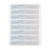 Blauwe Oceaan & Zandstrand Monogram Wraparound Lab Adreslabel Wikkel (Vel)