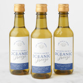 Blauwe oceaanbries geurende was smelt productlabel wijn etiket (Flessen)