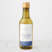 Blauwe oceaanbries geurende was smelt productlabel wijn etiket (Voorkant)