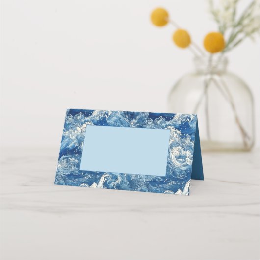 Blauwe oceaancrashende golven (Achterkant)