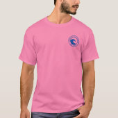 Blauwe oceaangolflengte van Long Beach Island T-shirt (Voorkant)