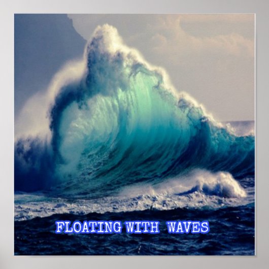 Blauwe oceaangolven 1. poster (Voorkant)