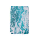 Blauwe oceaangolven badmat (Voorkant Verticaal)