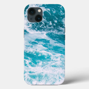 Blauwe oceaangolven iPhone 13 hoesje