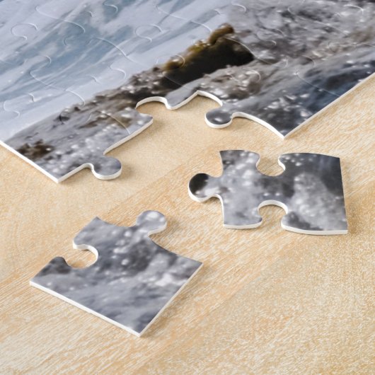 Blauwe oceaangolven en Rocks, Vs 2 Legpuzzel (Zijkant)