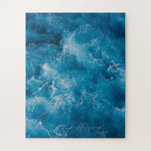 Blauwe oceaangolven legpuzzel