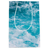 Blauwe oceaangolven medium cadeauzakje (Voorkant)