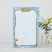 Blauwe oceaangolven met noorderbreedte briefpapier (Staand voorkant)